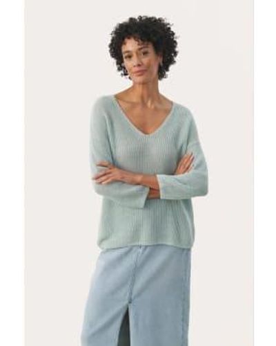 Part Two Etrona Linen Sweater In Ether - Grigio