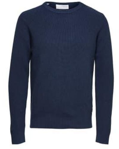 SELECTED Unique Navy Sweater For Men Xxl - Blue