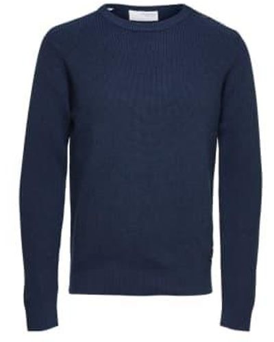 SELECTED Unique Navy Sweater For Men - Blue