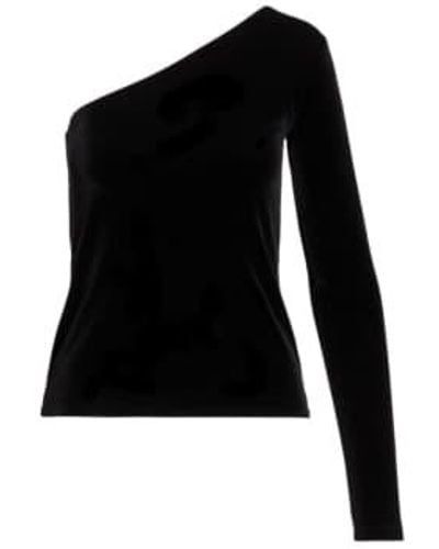 Ralph Lauren Velvet One Sleeve Top - Black