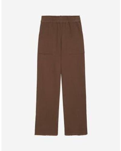 Rails Leon waffle pantalón con talle bolsillo gran talla: m, col: marrón