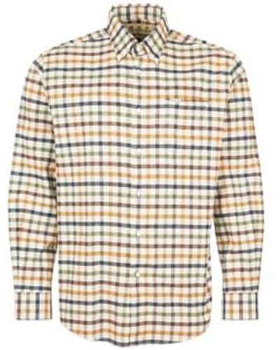 Barbour Hadlo Brushed Cotton Regular Shirt Ecru Medium - Multicolor