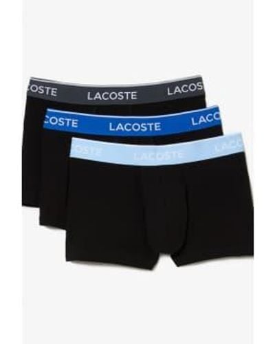 Lacoste Pack Of 3 Casual Trunks With Contrasting Waistband Xx Large - Black