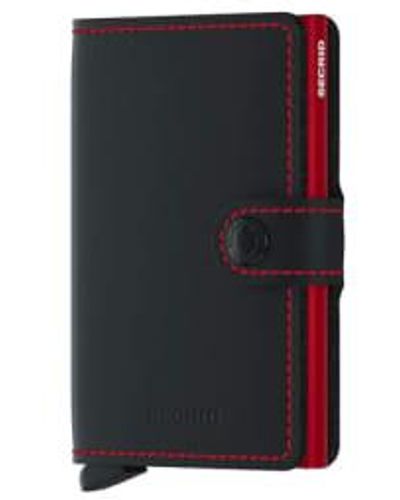 Secrid Mini portefeuille noir mat & rouge