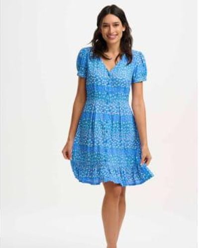 Sugarhill Marigold Tea Dress Ditsy Star Stripe - Blu