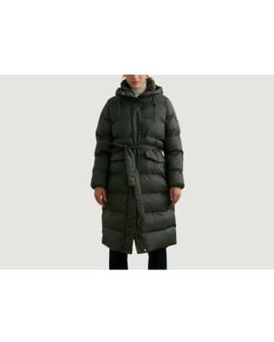 Aigle Long Water-repellent Jacket With Hood - Green