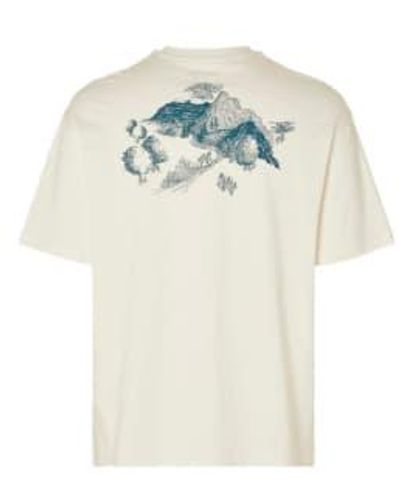 SELECTED Gib drucken t -Shirt in egret - Weiß