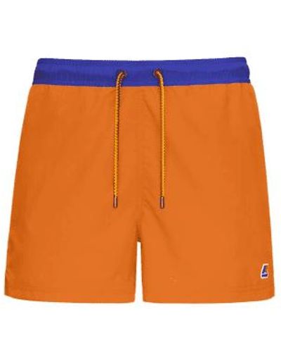 K-Way Nazel color swim short et bleu fumée - Orange