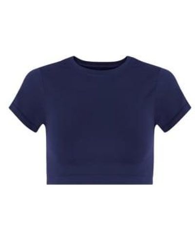 Prism Navy Mindful Cropped T Shirt One Size - Blue