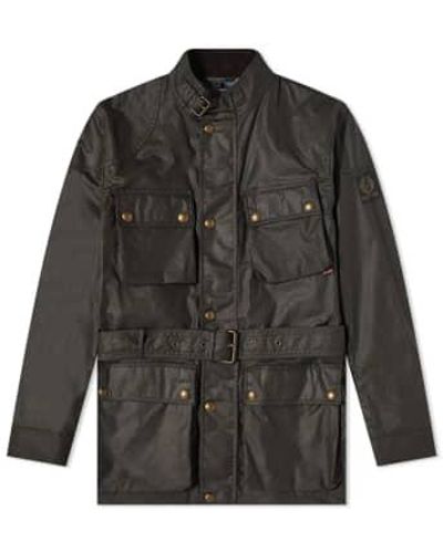 Belstaff Trialmaster Jacket Waxed Cotton Faded - Nero
