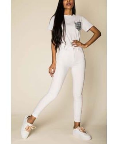 Belle-Modelle Jeans blancos clásicos cintura alta - Neutro