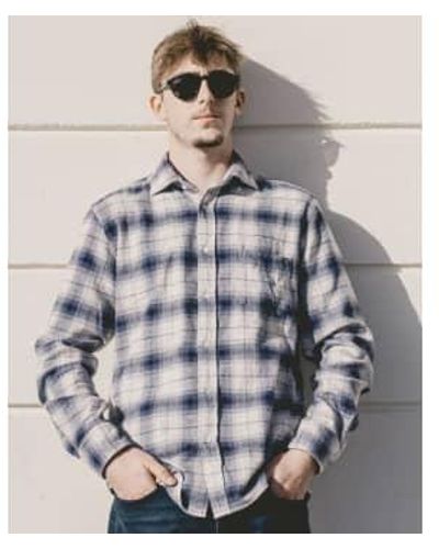 Hartford Harris Navy & Natural Check Shirt Xl - Grey