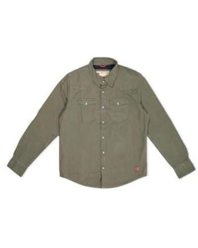 Iron & Resin Iron And Resin Fenceline Duck Canvas Shirt Raw - Verde