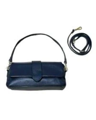 Made by moi Selection Leather Baguette Bag - Blue