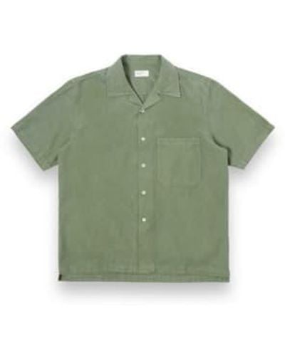 Universal Works Camp Ii Shirt 30269 Gardenia Lycot Birch - Verde