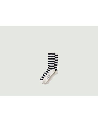 Nudie Jeans Chunky Stripe Rebirth Socks - Bianco