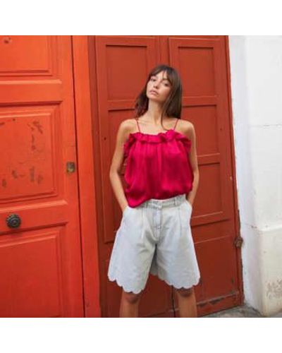 Stella Nova Pantalones cortos mezclilla bor vieiras - Rojo