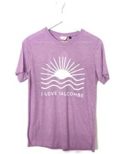 The Aloft Shop I Love Salcombe Adult Graphic Tshirt Surf / L - Purple