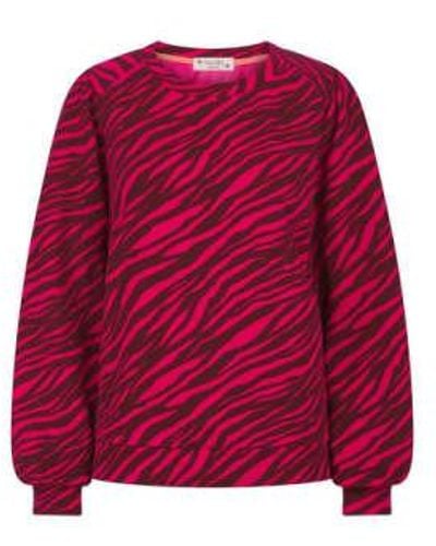 Nooki Design Printed Zebra Piper Sweater- Mix / S 90% Polyester, 6% Cotton, 4% Elastane - Red