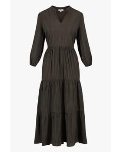 Zusss Maxi Dress Anthracite Gray Small - Black