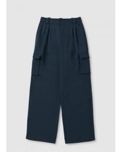 Rails S Harlow Satin Cargo Trousers - Blue