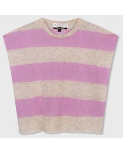 10Days Tee Thin Knit Stripes - Purple