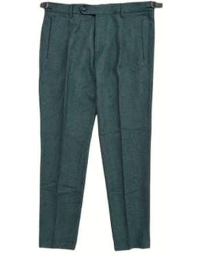 Fresh Pantalones chino plisado lana en gema ver - Verde