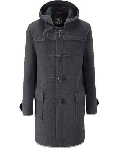 Gloverall Original Duffle Coat Ct Gray Black Watch - Blue
