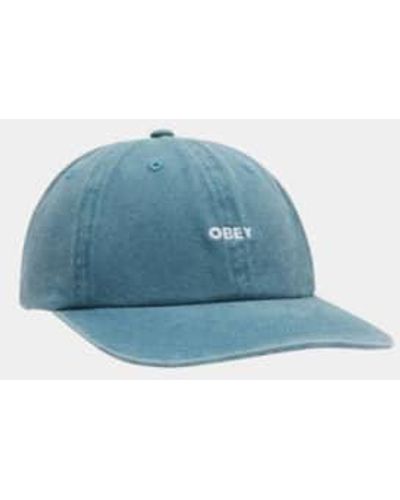 Obey Pigment minuscule 6 panneau cap - Bleu