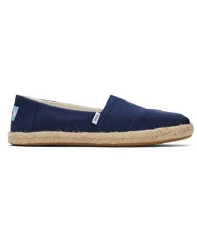 TOMS Womens Recycled Cotton Rope Espadrille - Blu