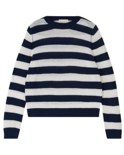 Jumper 1234 Stripe Crew Sweater - Blue