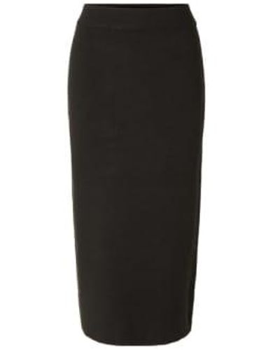 SELECTED Karo Knitted Skirt - Nero