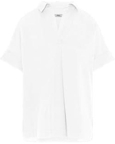 Cashmere Fashion 0039italy Linen Blouse Derry Short Arm - White