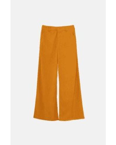 Compañía Fantástica High Waisted Wide Leg Corduroy Trousers Mustard S - Orange