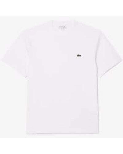 Lacoste T -Shirt Cotton Point Cotton Cotton - Blanc