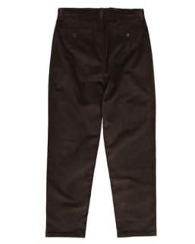 Outland Pleats Cord Trousers 30 / Marron - Black