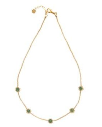 A Beautiful Story Bl23431 Flourish Aventurine Necklace Gc One Size - Metallic
