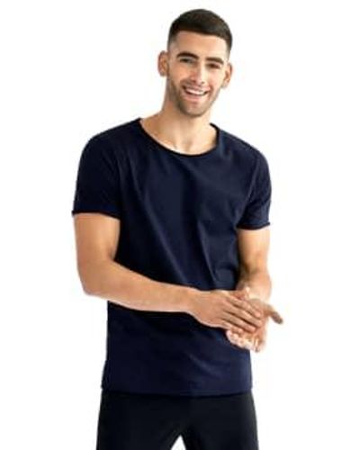 Bread & Boxers Crew Neck Relaxed T Shirt Dark - Blu