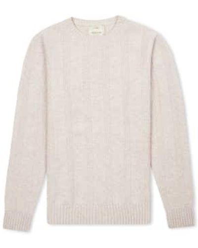 Burrows and Hare Seed Stitch Sweater Wheat L - White