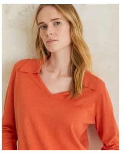 Yerse Polo Neck Sweater - Orange