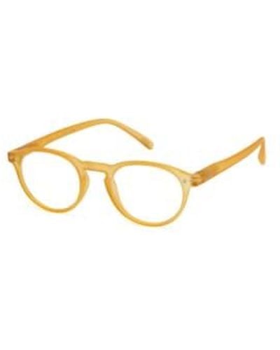 Izipizi Forma gafas lectura miel amarilla - Metálico