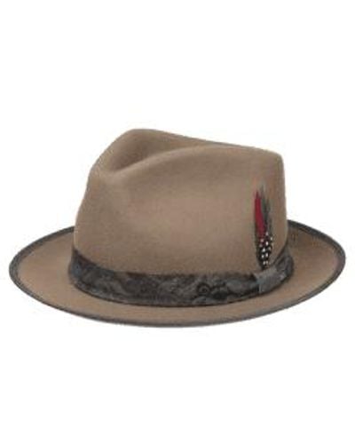 Stetson Beige Vandrick Fedora Wool Hat Extra Large - Brown