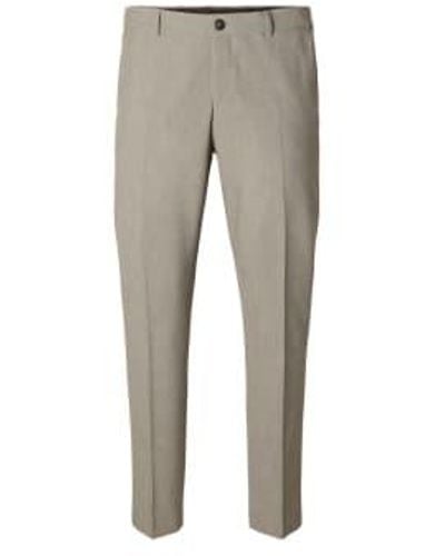 SELECTED Slim Liam Mini Houndstooth Trouser Flex - Gray
