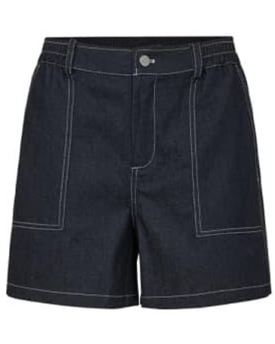 Numph Issa shorts in dunkelblauem jeans