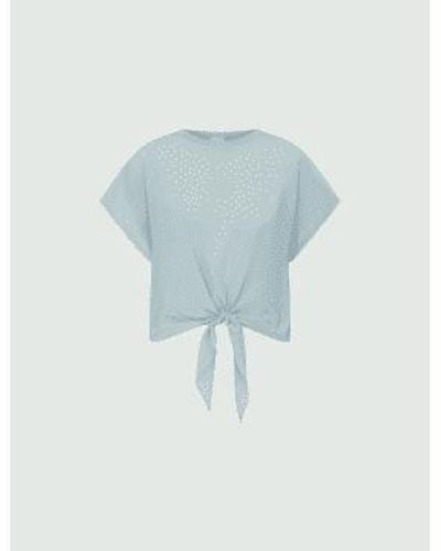 Marella Agostin Detail Cap Sleeve Silk Top Size M Col Sky - Blu