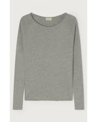 American Vintage Heather Sonoma Long Sleeved S T Shirt - Grey