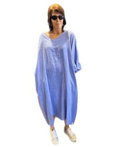 Haris Cotton Regatta Cocoon Dress - Blu