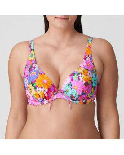 Primadonna Najac Floral Plunge Bikini Top 32f - Pink