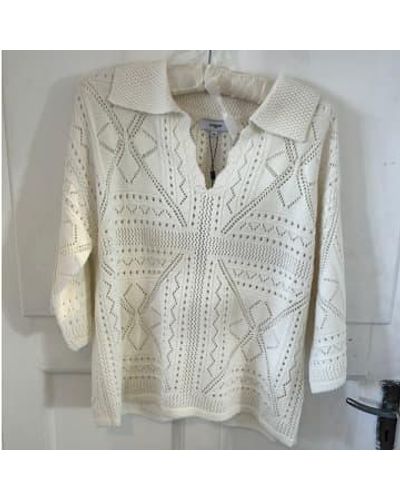 Anorak Suncoo philda pointelle knit blusa top cotton - Gris