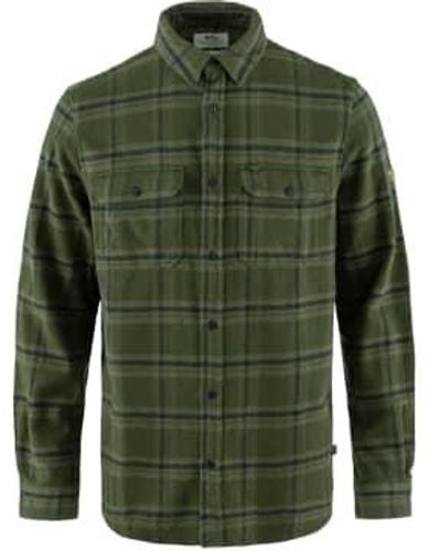 Fjallraven Fjallraven Ovik Heavy Flannel Shirt Deep Forest 3 - Verde